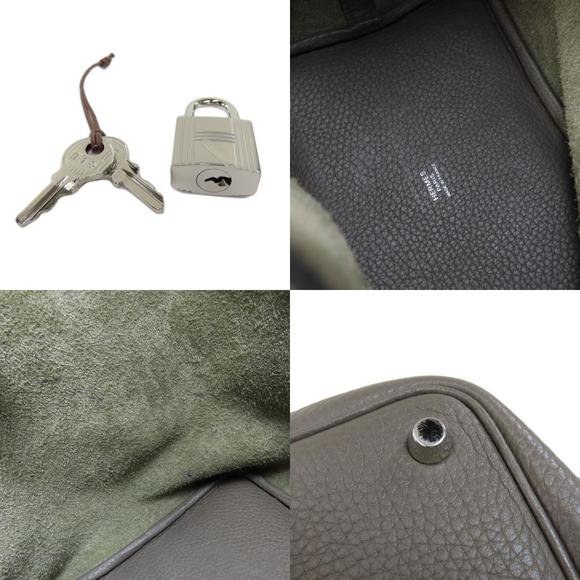 Hermes Picotin Lock PM Gray Silver Hardware Handbag Taurillon - Picture 8 of 10